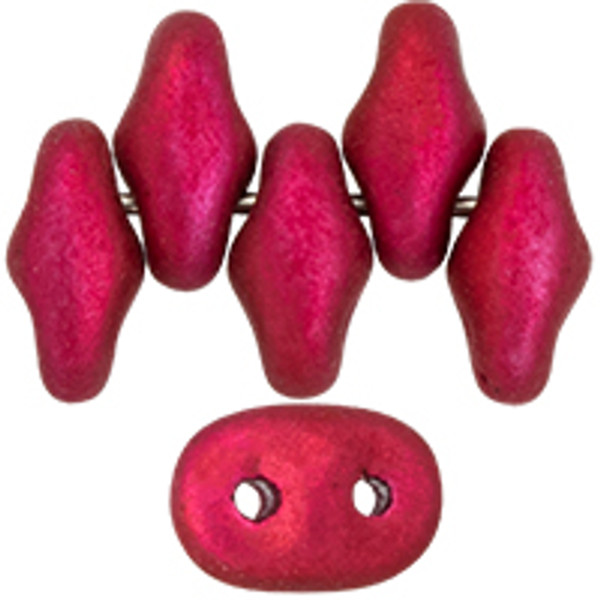 SuperDuo Bead - #24307 Metalust - Hot Pink Matte