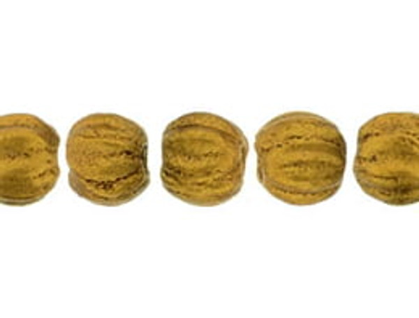 3mm Melon Shaped - Antique Gold Metallic Matte (100pcs)