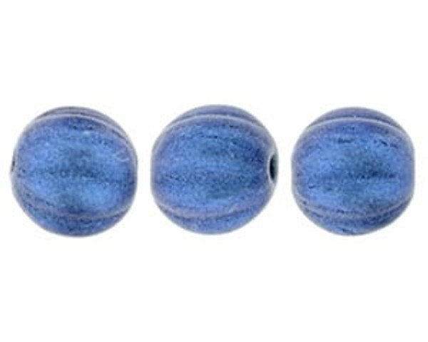 5mm Melon Shaped - Metallic Suede Blue (50pcs)