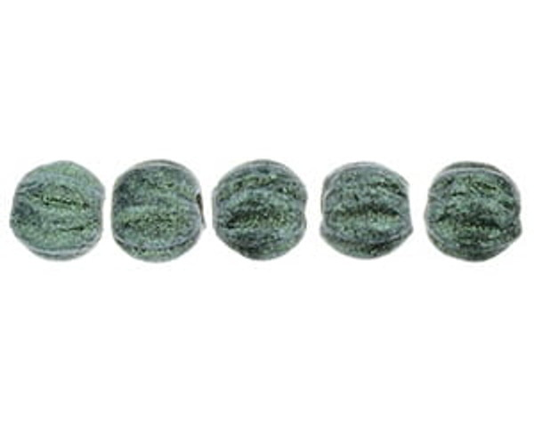 3mm Melon Shaped - Metallic Suede Light Green (100pcs)