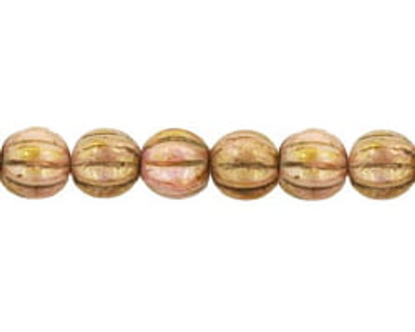 8mm Melon Shaped - Rose Gold Topaz Opaque Luster