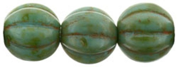 8mm Melon Shaped - Turquoise Picasso