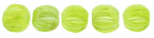 3mm Melon Shaped - Milky Dark Peridot Rainbow Luster (100pcs)