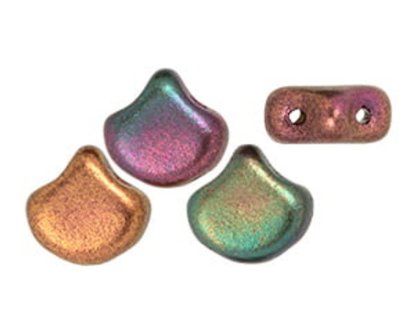 Ginkgo Leaf Bead - Metallic Bronze Rainbow Matte