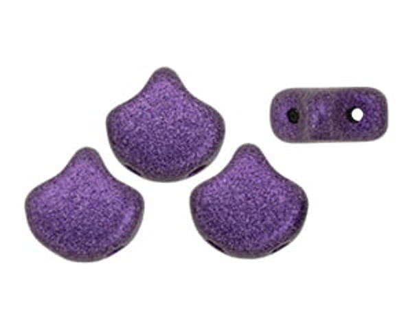 Ginkgo Leaf Bead - Metallic Suede - Purple