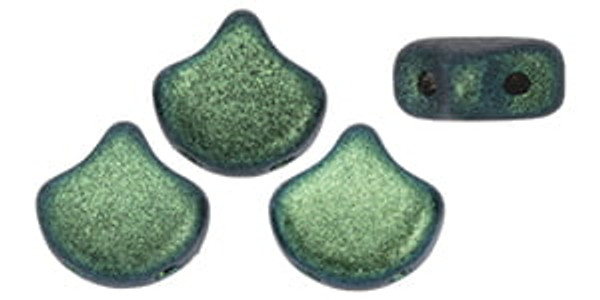 Ginkgo Leaf Bead - Polychrome - Aqua Teal
