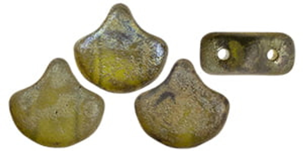 Ginkgo Leaf Bead - Olivine - Rembrandt Matte