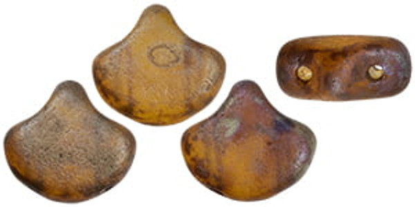 Ginkgo Leaf Bead - Medium Topaz - Rembrandt Matte