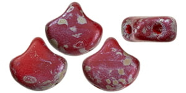 Ginkgo Leaf Bead - Red - Rembrandt Opaque Matte