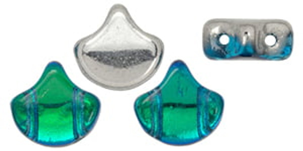 Ginkgo Leaf Bead - Backlit - Aquamarine