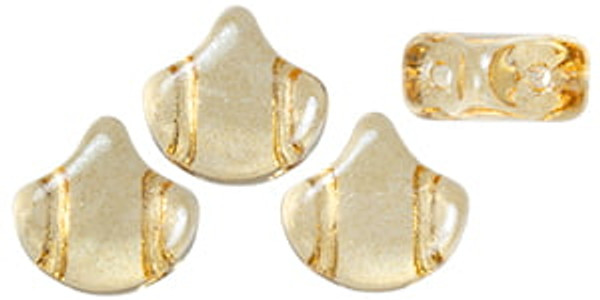 Ginkgo Leaf Bead - Champagne Transparent Luster