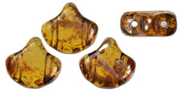 Ginkgo Leaf Bead - Medium Topaz - Rembrandt