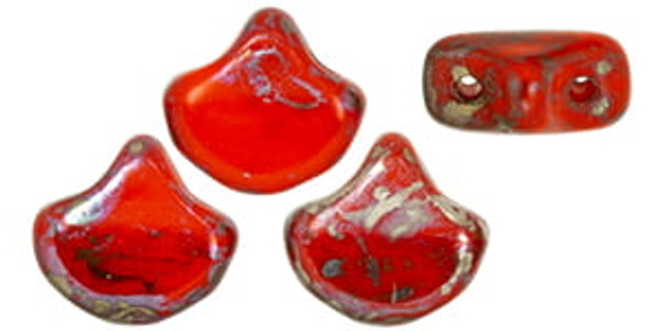 Ginkgo Leaf Bead - Light Red Opaque - Rembrandt