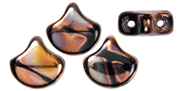 Ginkgo Leaf Bead - Bronze Jet Apollo