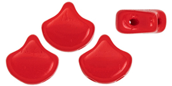 Ginkgo Leaf Bead - Red Opaque