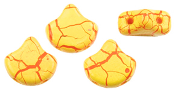Ginkgo Leaf Bead - Ionic - Yellow/Red