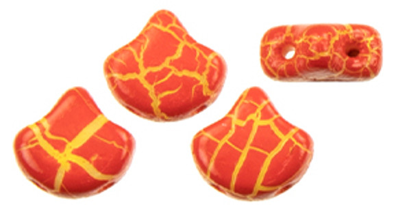 Ginkgo Leaf Bead - Ionic - Red/Yellow