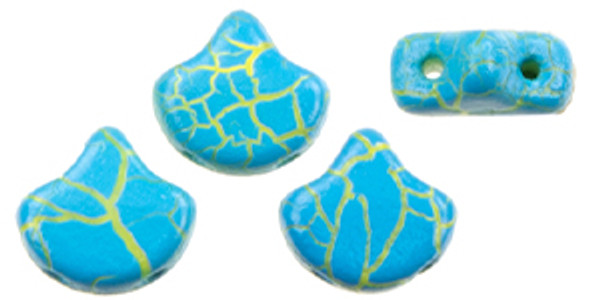 Ginkgo Leaf Bead - Ionic - Blue/Yellow