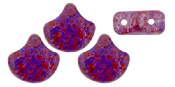 Ginkgo Leaf Bead - Violet Red Confetti Splash
