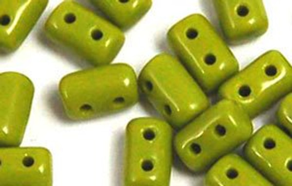 Rulla Two-Holed Beads - Olive Opaque