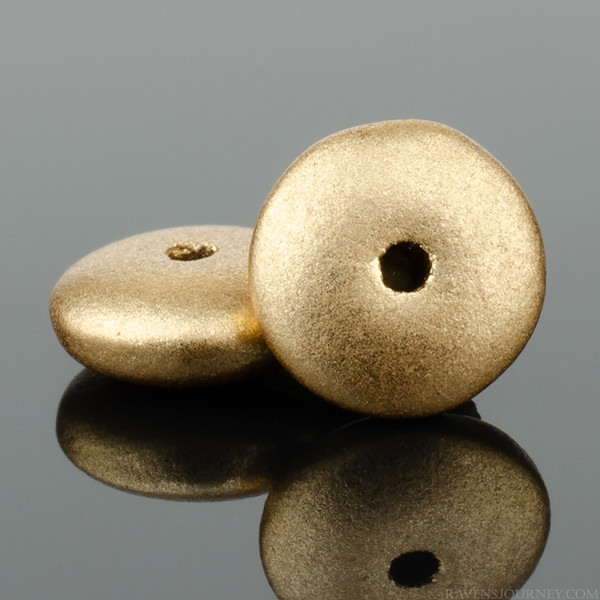 Disc Spacer (6mm) - Light Gold Satin Opaque