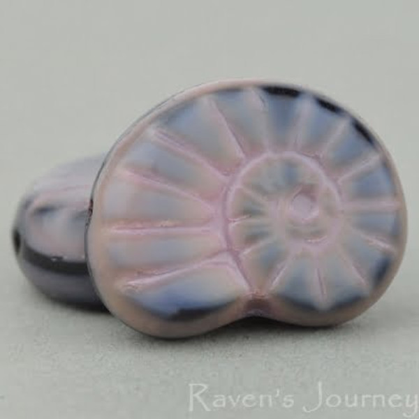 Nautilus Shells 17x14mm - Pink Jet Opaque Mix