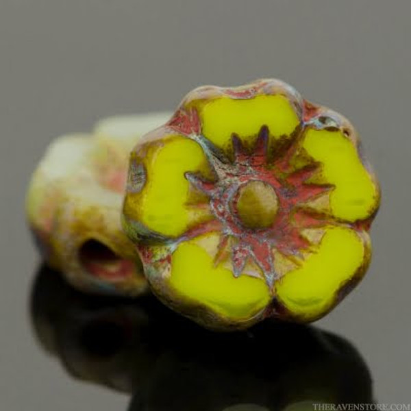 Hibiscus Flower - 7mm Wild Greens Mix