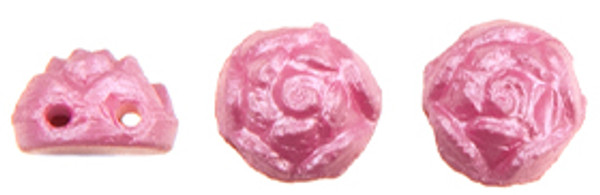 Roseta Two-Hole Cabochon - Powdery - Sugar Coral