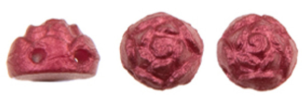 Roseta Two-Hole Cabochon - Chatoyant - Scarlet Red
