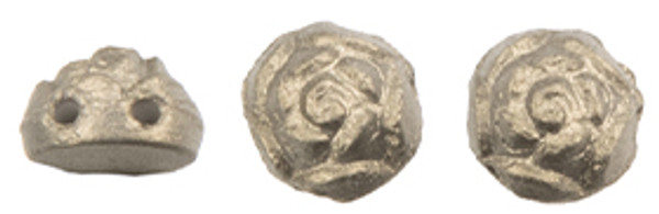Roseta Two-Hole Cabochon - Chatoyant - Antique Gold
