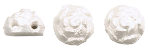 Roseta Two-Hole Cabochon - Blossom - White Jasmine