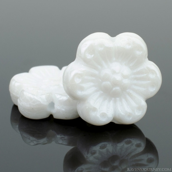 Wild Rose - 14mm White Opaque with Luster Finish