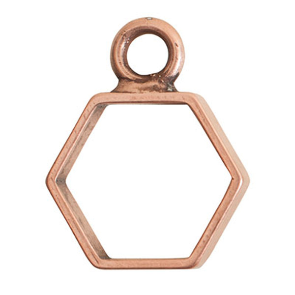 Bezel - Pendant: Hexagon Open Mini Single Loop by Nunn Design | 1 Each