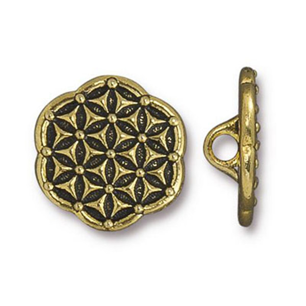 TierraCast Button: Flower of Life | Pk of 2