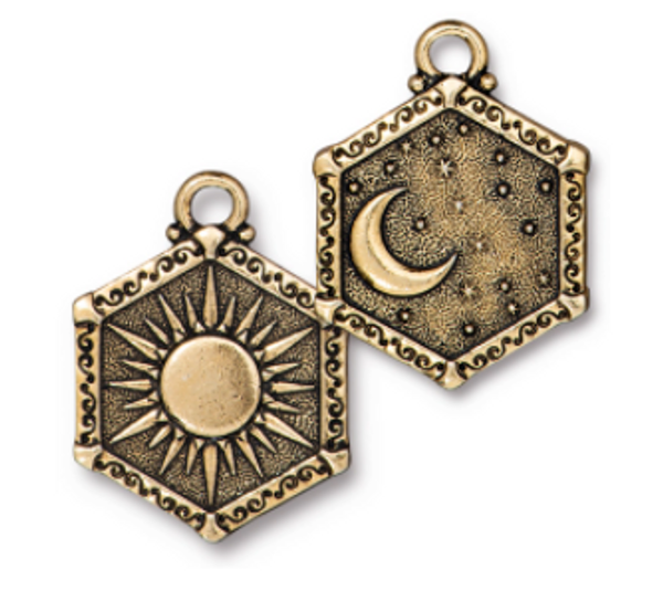 TierraCast Pendant: Sun & Moon | 1 each