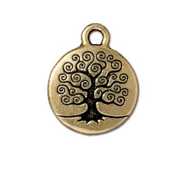 Tierracast Charms: Drop, Tree Of Life | Pk of 2