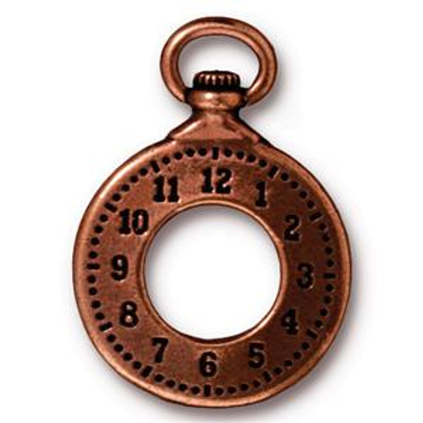 Charms: Drop, Clock by TierraCast | Pk of 2