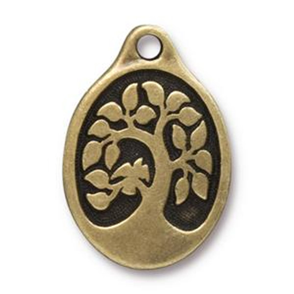 Pendant: Drop, Bird In a Tree by TierraCast | Pk of 2
