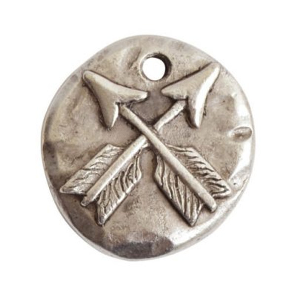 Charm: Organic Small Round Crossed Arrows by Nunn Design | 1 Each *Discontinued*