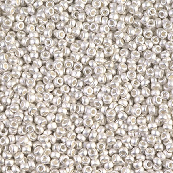 Round Seed Bead by Miyuki - #961-F Bright Sterling Plated Matte