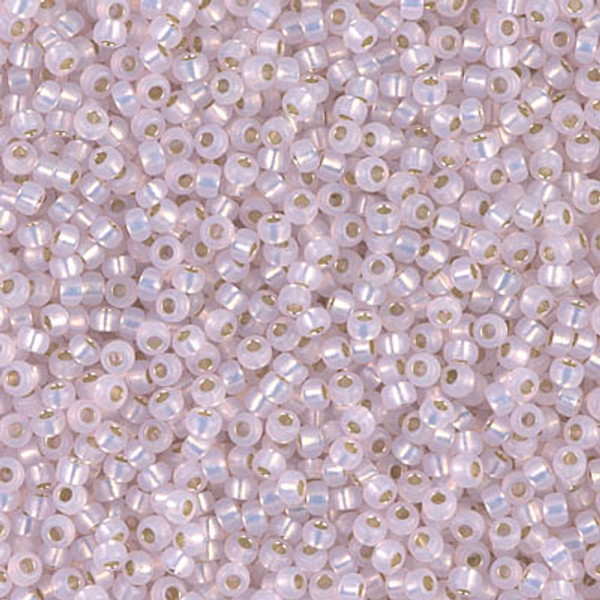 Round Seed Bead by Miyuki - #643 Dyed Pink Transparent Silver-Lined Alabaster