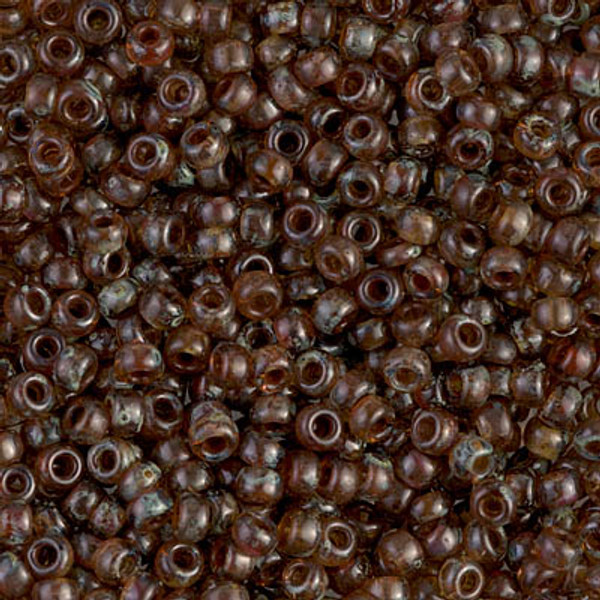 Round Seed Bead by Miyuki - #4505 Light Smoky Topaz Transparent Picasso