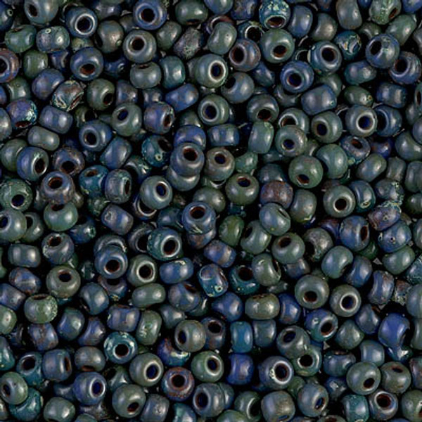 Round Seed Bead by Miyuki - #4516 Dark Teal Opaque Picasso