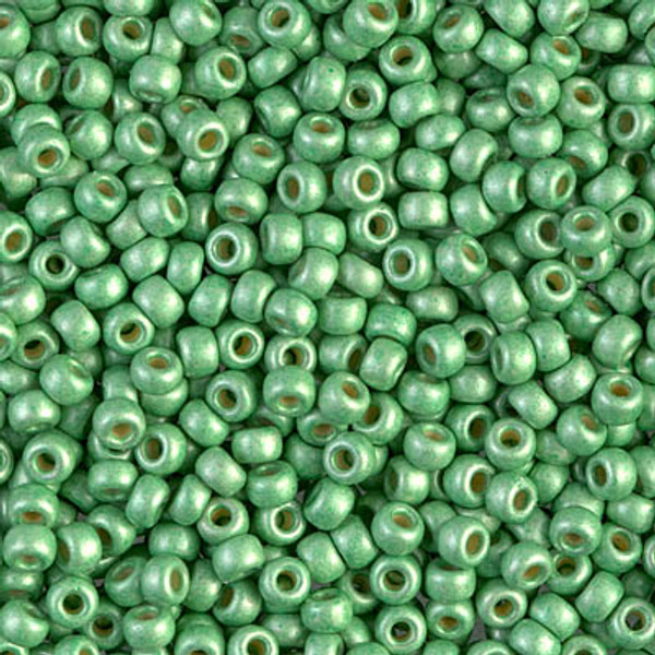 Round Seed Bead by Miyuki - #4214-F Duracoat Galvanized Dark Mint Green Matte