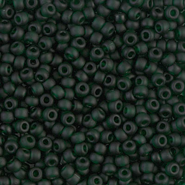 Round Seed Bead by Miyuki - #156-F Dark Emerald Transparent Matte