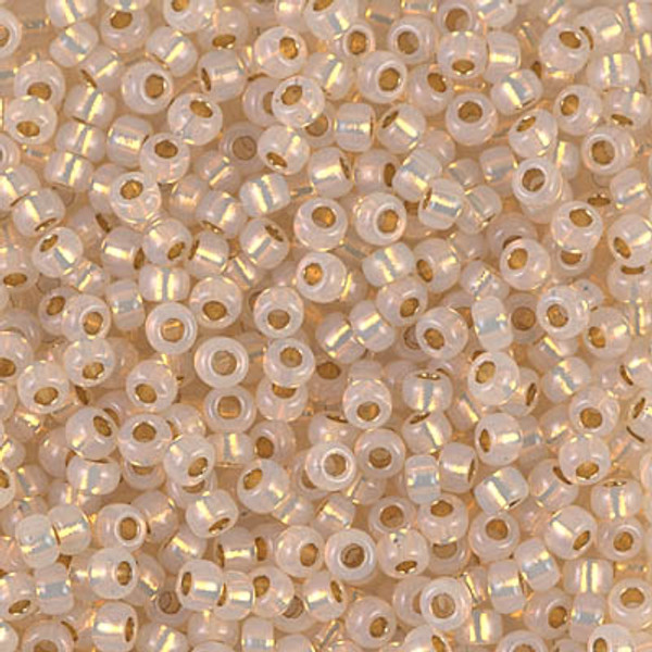 Round Seed Bead by Miyuki - #196 24Kt Yellow Gold Lined Opal