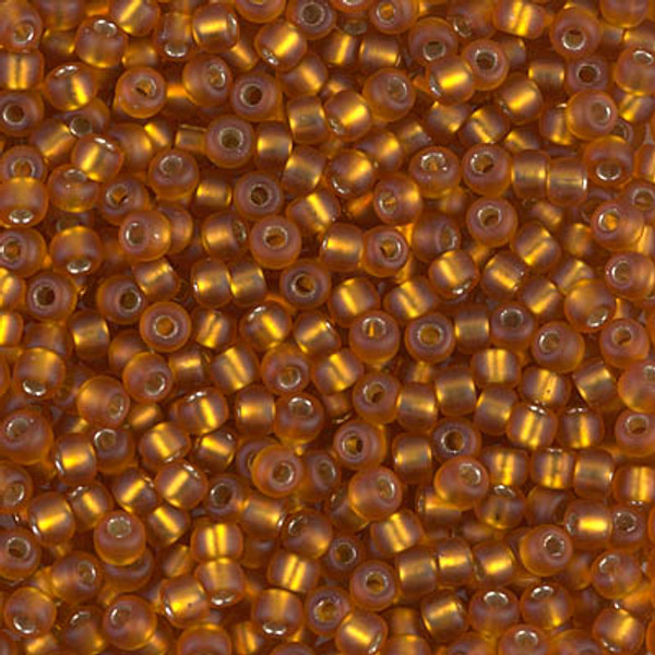 Round Seed Bead by Miyuki - #2422-F Topaz Transparent Silver-Lined Matte