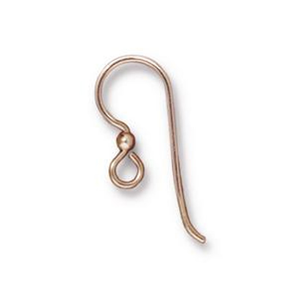 Tierracast Earwires: French Hook Rose Gold Filled w/2mm Bright Copper Bead | Pack of 4 *Discontinued*