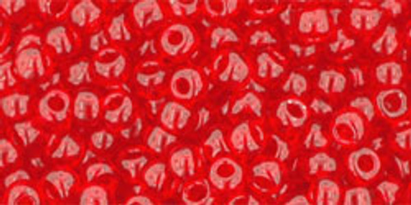 Round Seed Bead by Toho - #5-B Siam Ruby Transparent