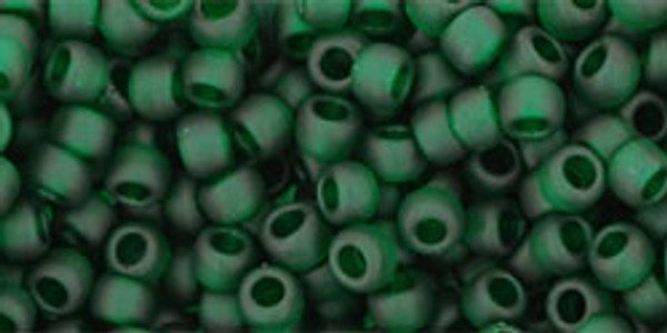 Round Seed Bead by Toho - #939-F Green Emerald Transparent Matte